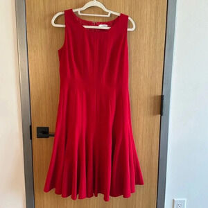 Beautiful Red Calvin Klein Red Pleated Dress